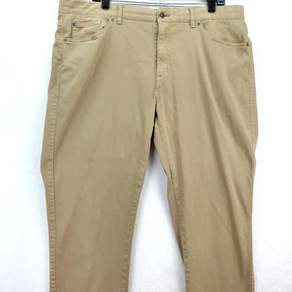 Peter Millar Pants Mens 38x33 Khaki Ultimate Sateen 5 Pocket Golf Chinos ME0B39